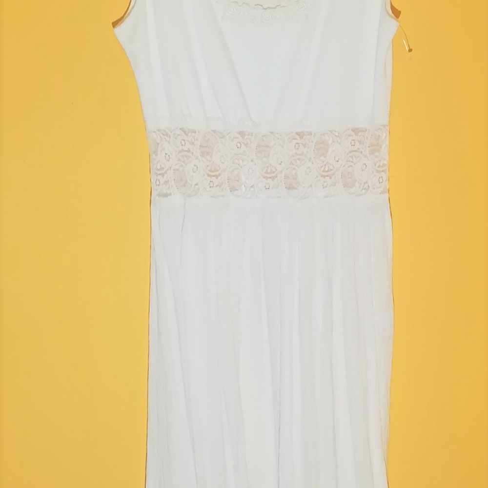 White Dress with See-Through Band